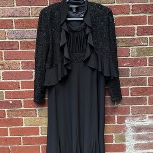 R&M Richards Black 2-pc Sequined Fancy Dress